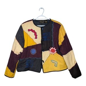 Vintage Alex Ken Patchwork Quilted Jacket Boho XL Canada